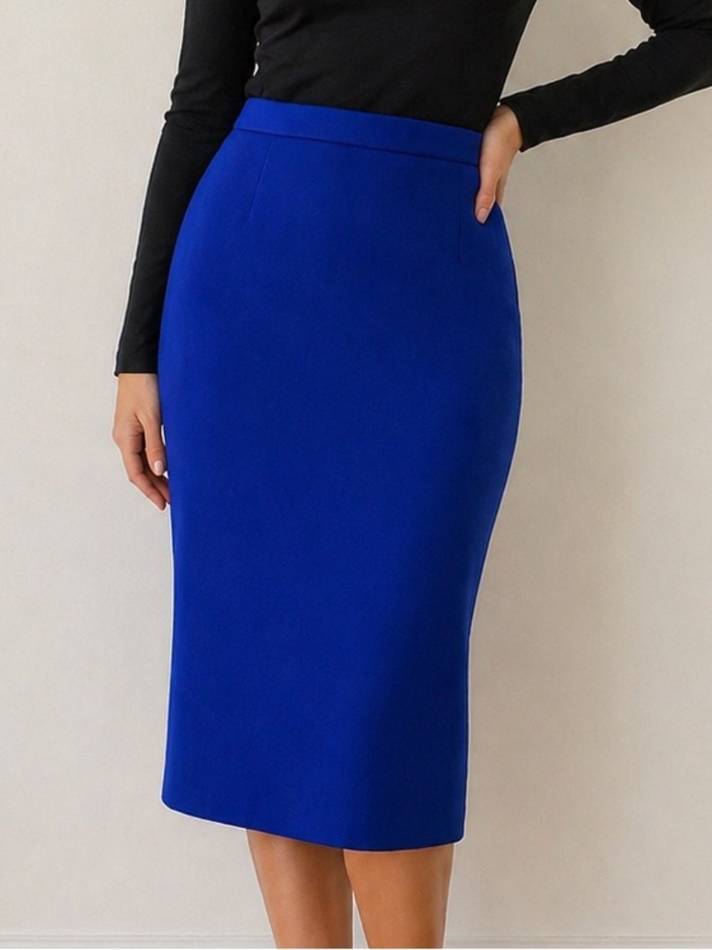 Pure Collection Royal Blue Wool Pencil Skirt Moon British Cloth Size 8